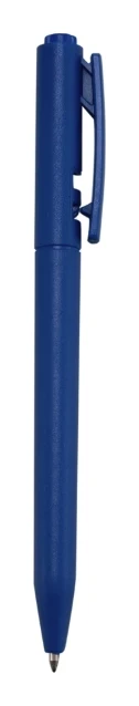 Caneta azul com clip integrado e acionamento superior